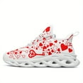 thumbnail image 5 of Coolcustomize Women's Red Heart Love Sneakers - Comfortable Walking Shoes with EVA Sole, Lace-Up Trainers, and Playful Heart Print Design, Perfect Romantic Gift for Valentine's Day/Husband/Wife, 5 of 10