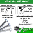 thumbnail image 3 of TOGGLER Alligator AF8 Flanged Anchor with Screws, Polypropylene, Made in US, for #8 to #14 Fastener Sizes Pack of 20, 3 of 9