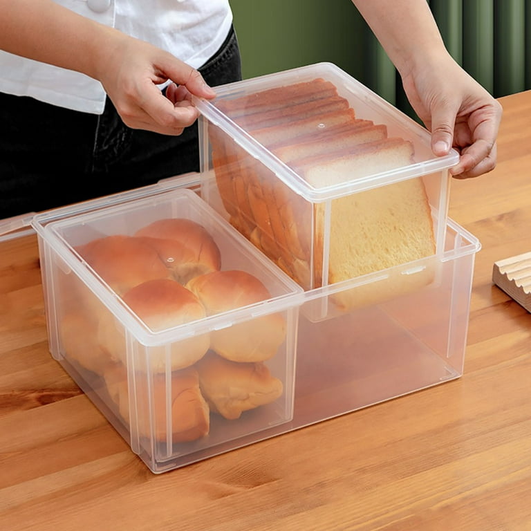 2Pcs Large Bread Box for Kitchen Countertop, TRIANU Bread Storage