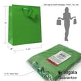 thumbnail image 2 of Allgala 12PK Value Premium Solid Color Paper Gift Bags (09"MED-Green-GP50071), 2 of 2