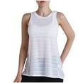 thumbnail image 6 of Summer Fashion Womens Vest Plus Size Round Neck Sports Mesh Lace Back Yoga, 6 of 8