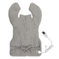 thumbnail image 1 of Almohadilla térmica trasera Ajuste de temperatura de 6 niveles Almohadilla térmica trasera eléctrica drapeable Calentador trasero de felpa suave Gris plateado Enchufe europeo 220 V, 1 of 5
