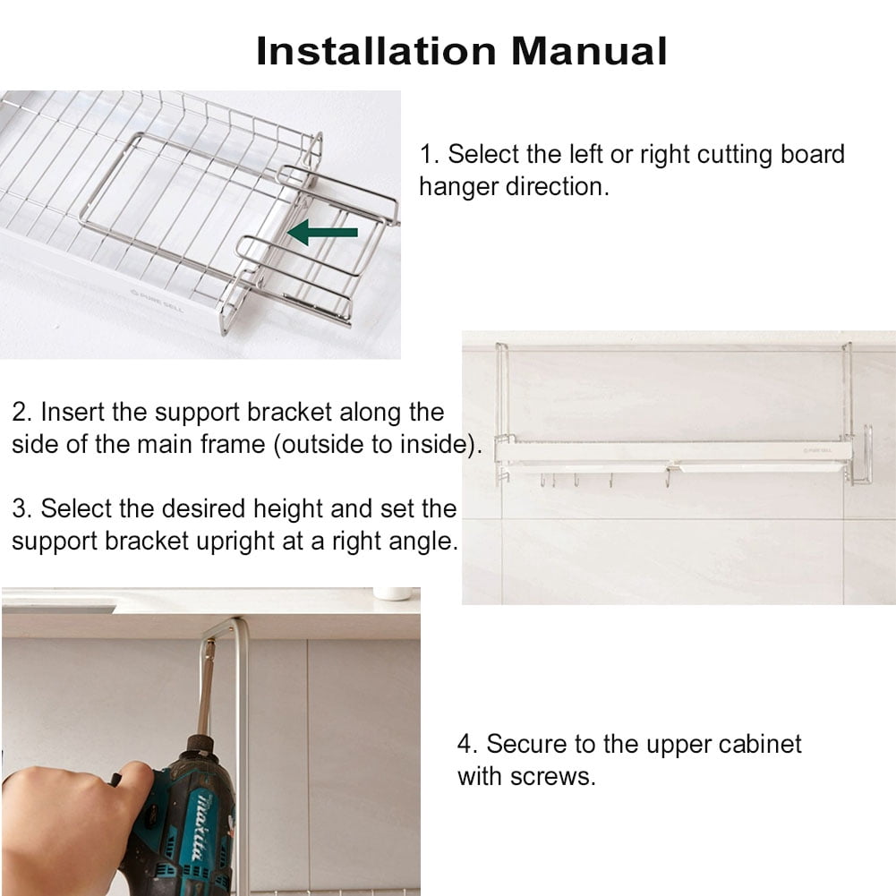 Adjustable Under Cabinet Dish Drying Rack, Expandable Wall Mounted Dish Drainer (9.4" to 12.8") with 2-Compartment Utensil Holder
