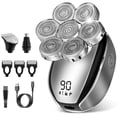 thumbnail image 1 of Afeitadora de cabeza HYEHET 7D recargable, rotativa, impermeable, 3 en 1, 1 of 6