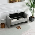 thumbnail image 3 of Modern Teddy Bed End Bench with Arms and Storage,Upholstered Large Foot Rest Stool, Comfy Window Vanity Bench for Living Room,Bedroom,Dorm,coffee Table,Teddy Grey, 3 of 5