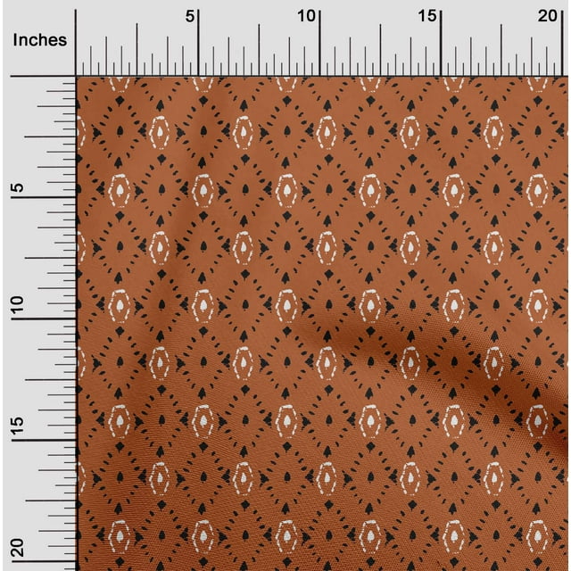oneOone Tissu Popeline de Coton Imprimé Géométrique pour Couture Largeur 56 Pouces