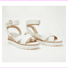 Marc Fisher Leather or Suede Cross Strap Wedges- Jovana White 10 M
