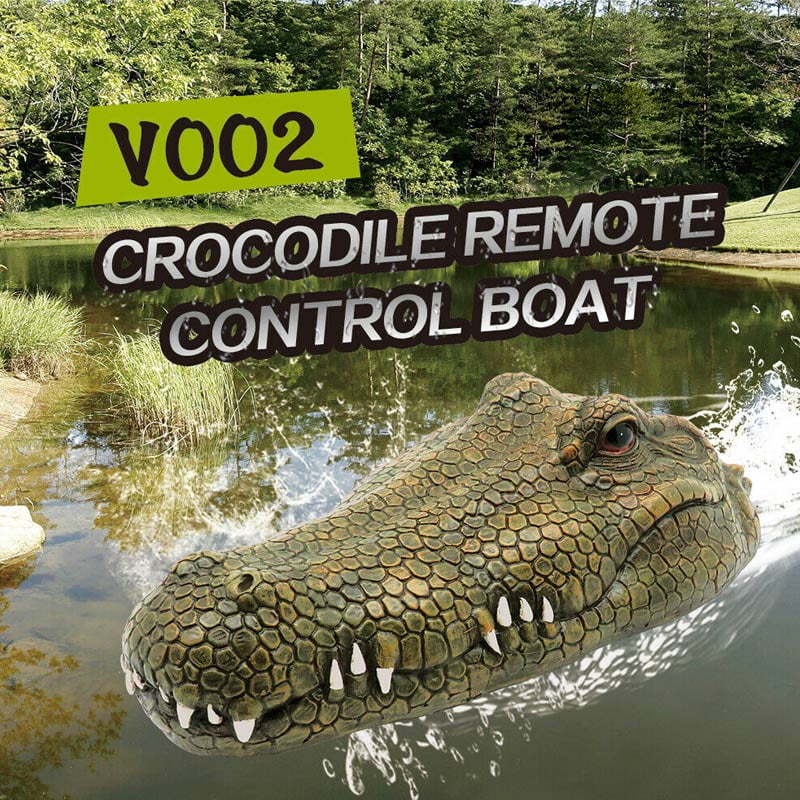 Crocodiles Head Electric Boat RC Spoof Toy 2.4G Remote Control Pool Water Toy 