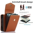 thumbnail image 4 of Allytechgroup Galaxy Z Flip 4 Case with Wallet for Girls Women, RFID Blocking Detachable Shoulder Strap Cards Holder Slim Case Cover for Samsung Galaxy Z Flip 4, Brown, 4 of 7