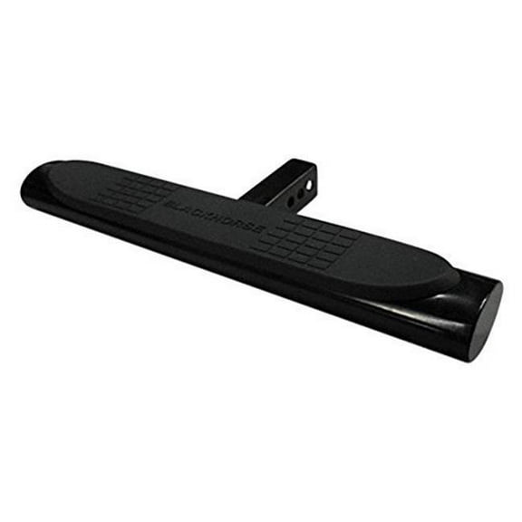 Black Horse 4.5" Oval Black Hitch Step Rear Bumper Guard Compatible with Trucks and SUVs Equipped with 2" Receivers-HS28OVA