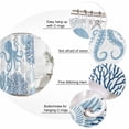 thumbnail image 6 of Navy Blue Octopus Coastal Waterproof Fabric Shower Curtain,Nautical Coral Starfish Waterproof Fabric Shower Curtain for Bathroom Curtains Bathtubs Hotel Shower Curtains with 12 Hooks Stall 48x72in, 6 of 8