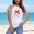 thumbnail image 2 of Tops Cortos para las Mujeres Impreso Cuello Redondo Mangas Cortas Casual Camiseta, Mujer Casual Camisetas para el Hogar Diario, 2 of 4