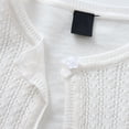 thumbnail image 3 of KyCheLot Knitted Cardigan for Girls Single Button Round Neck Long Sleeve Outerwear Comfy Fashion Hollow Sweaters, 3 of 8