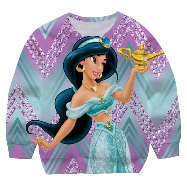 Sudaderas con capucha de dibujos animados para ninos sudadera de princesa Jasmine abrigo de primavera y otono para ninas prendas de vestir informales de manga larga para ninos ropa para bebes 9T