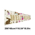thumbnail image 3 of YANHAIGONG Happy Easter Banners Sign,Easter Banners for Outside Garden, Large Spring Bunny Easter Banner Egg Hunt Decorations Butterfly Flower for Indoor Easter Theme Party Rustic Lawn Sign, 3 of 9