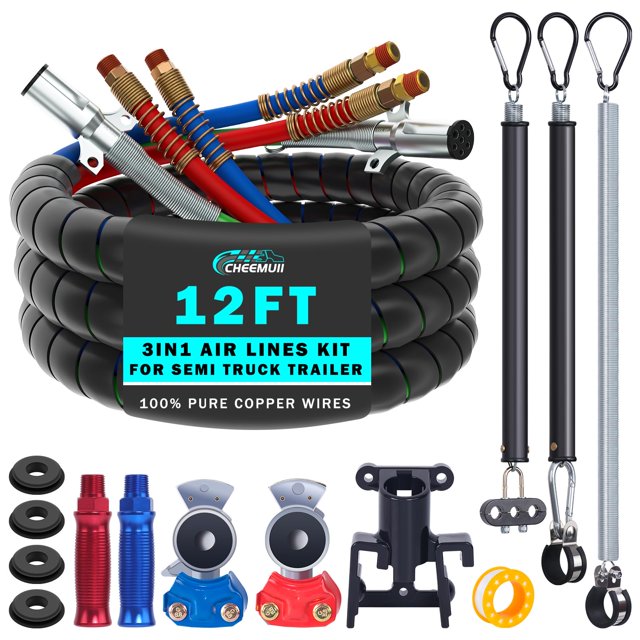 Kit de línea aérea para semirremolques CheemuII de 12 pies con soporte Gladhand