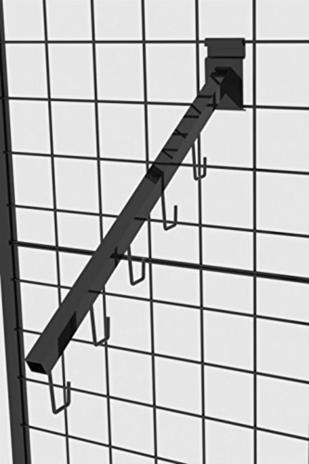 16" Metal Gridwall Waterfall Hook Bracket w/ 5 JHooks Black 119072