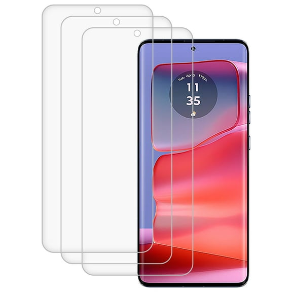 KIQ 3 Pack CLEAR Flexible Hydrogel Film FULL Edge to Edge Cover Screen Protector w/ Fingerprint Unlock Function for Motorola Moto Edge 50 Pro