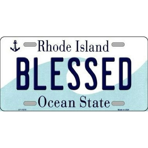 Smart Blonde LP-11215 6 x 12 in. Blessed Rhode Island Novelty Metal Vanity License Plate Tag