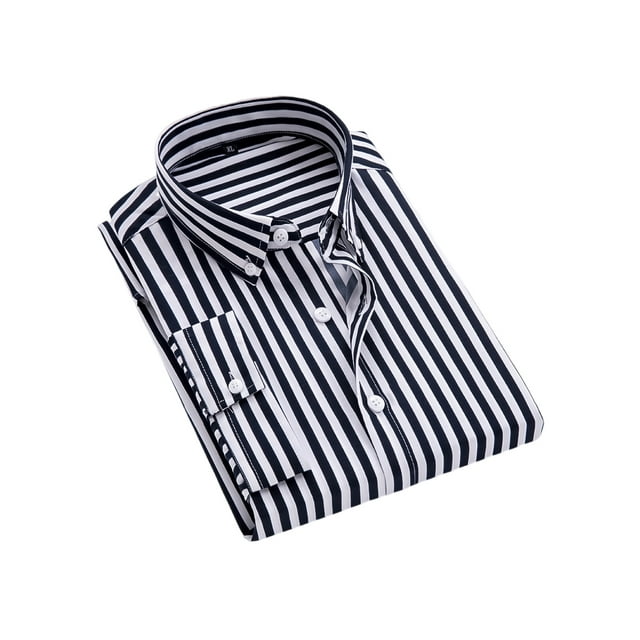Fashnice Chemises pour Hommes Col à Revers Hauts Chemise Tunique Boutonnée Blouse Décontractée de Vacances Noir m