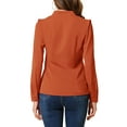 thumbnail image 3 of CAMISA DE BOTONES DE MANGA LARGA EN V ELEGANTE PARA MUJERES CHIC XS NARANJA MARRÓN, 3 of 7