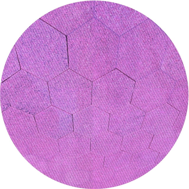Ahgly Company Tapis Rond Lavable en Machine Intérieur Transitionnel Violet Violet, 3 Pieds Rond