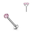 thumbnail image 7 of Surgical Steel Labret Stud 20 16  18 Gauge Threadless - Color CZ Gem, 7 of 7
