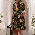 thumbnail image 3 of Vestido camisero Medlor con estampado floral casual de manga larga para mujer, 3 of 6