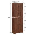 thumbnail image 6 of 72'' Tall Storage Cabinet with 8 Doors and 4 Shelves, Wall Storage Cabinet for Living Room, Kitchen, Office, Bedroom, Bathroom, Walnut, 6 of 9