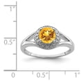 thumbnail image 5 of Sterling Silver Rhodium-plated Diamond & Citrine Ring, 5 of 6