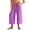 Purple, variant on Mrat Striped Wide Leg Capris for Women Loungewear Pants Mid Elastic Waisted Drawstring Beach Pants Cropped Pants with Pockets S-22 Purple S