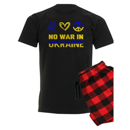 

CafePress - No War In Ukraine Scissors Support Flag To Pajamas - Men s Dark Pajamas