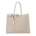 thumbnail image 1 of Bolso Bolso de mano para mujer, bolsos de paja, bolso de mano de verano, bolso de mano tejido para playa para mujer (blanco) Likrtyny Para Estrenar, 1 of 4