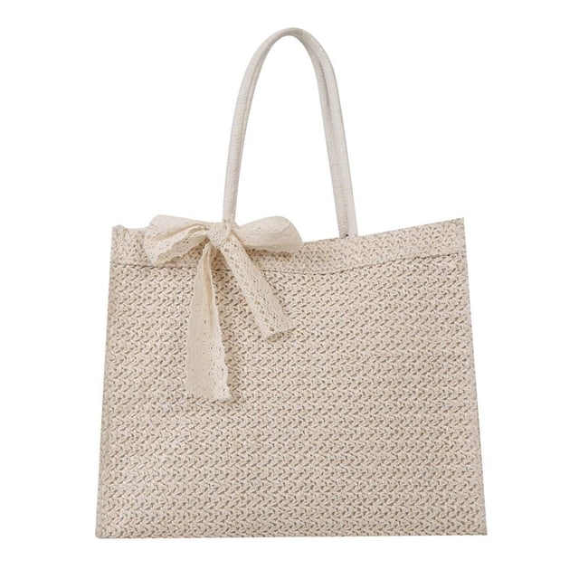 Bolso Bolso de mano para mujer, bolsos de paja, bolso de mano de verano, bolso de mano tejido para playa para mujer (blanco) Likrtyny Para Estrenar