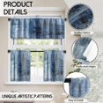 thumbnail image 2 of Blue Blackout Kitchen Curtains Tiers and Valances Set 3 Piece for Windows Grey Kitchen Window Curtains Set,Modern Abstract Art Valances for Living Room(36" Tiers Set), 2 of 6