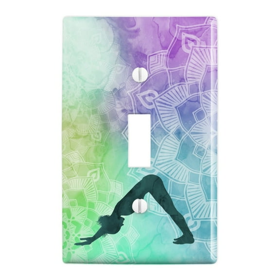 Downward-Facing Dog Yoga Pose Plastic Wall Decor Toggle Light Switch Plate Cover