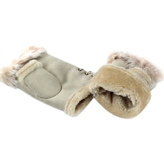 Rabbit / Bunny Fingerless Gloves Beige ~ Handmade ~ Free Shipping Worldwide Accessories Gloves & Mittens Winter Gloves 