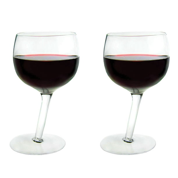 Bespoke Tipsy Slanted Stem Wine Glass Set Each Holds 5 Ounces