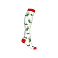 thumbnail image 3 of 1 Pair Of Christmas Pattern Compression Sport Knee High Socks  Quick-drying Breathable Running Hiking Sports Socks  Xmas Gift, 3 of 7