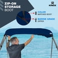 thumbnail image 6 of KNOX Universal 4 Bow Bimini Top Replacement Canvas, Bimini Top Canvas Only with Zip-On Storage Boot, 600D Marine Grade, Waterproof, Fadeproof Sun Shade Boat Canopy, No Frame, 67-72"W, Navy Blue, 6 of 7