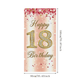 thumbnail image 5 of Pink Sparkly Happy 18th Birthday Backdrop Banner with Glittery Accents and Confetti Decorations Party Supplies Photography Props for Birthday Party Decor Birthday Decoration, 5 of 7