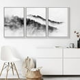 thumbnail image 2 of IDEA4WALL Framed Canvas Wall Art Foggy Forest on Mountain Top Landscape Wilderness Photography Abstract Modern Aerial Relax/Calm Black and White for Living Room, Bedroom, Office, 2 of 5