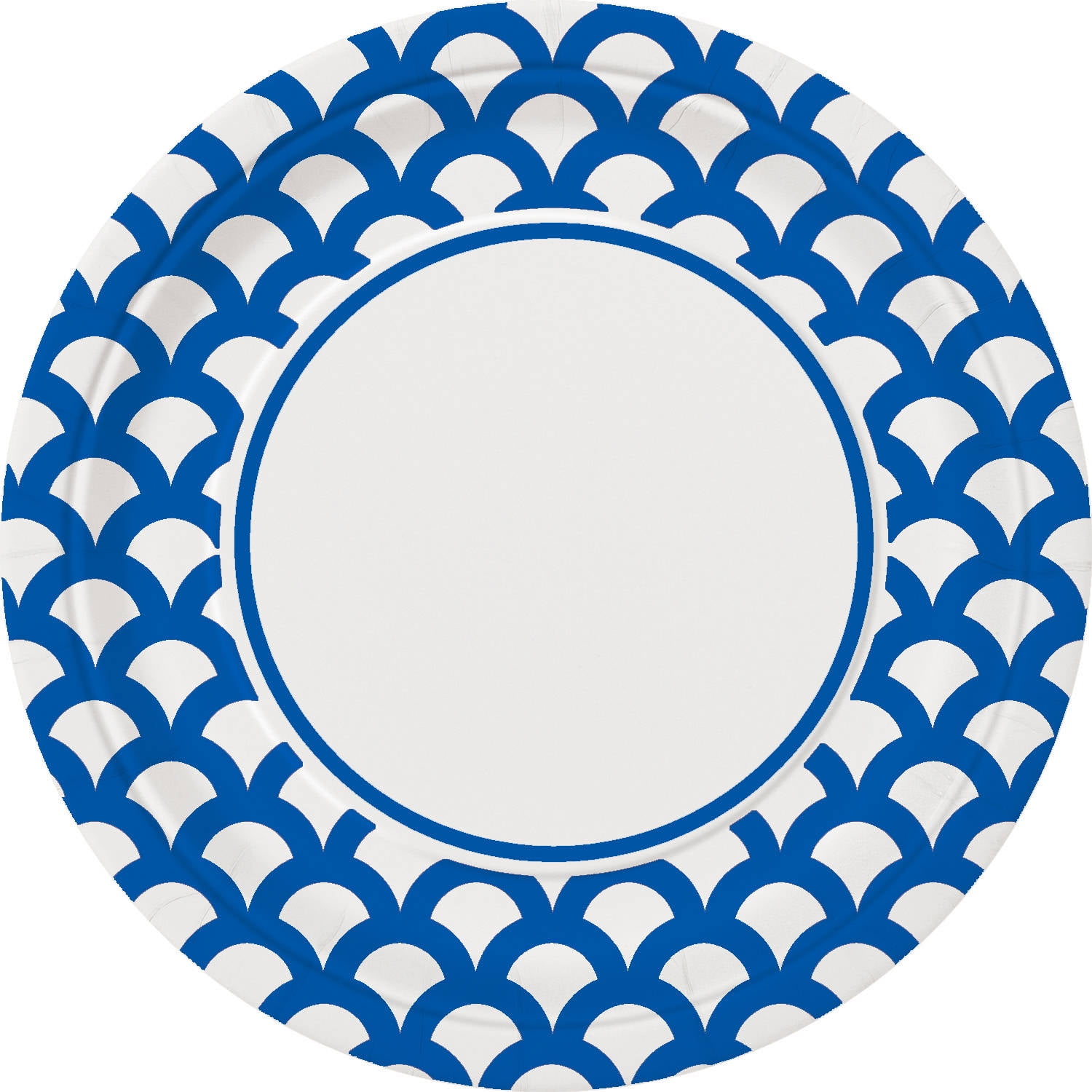 7" Scalloped Paper Dessert Plates, Royal Blue, 30ct