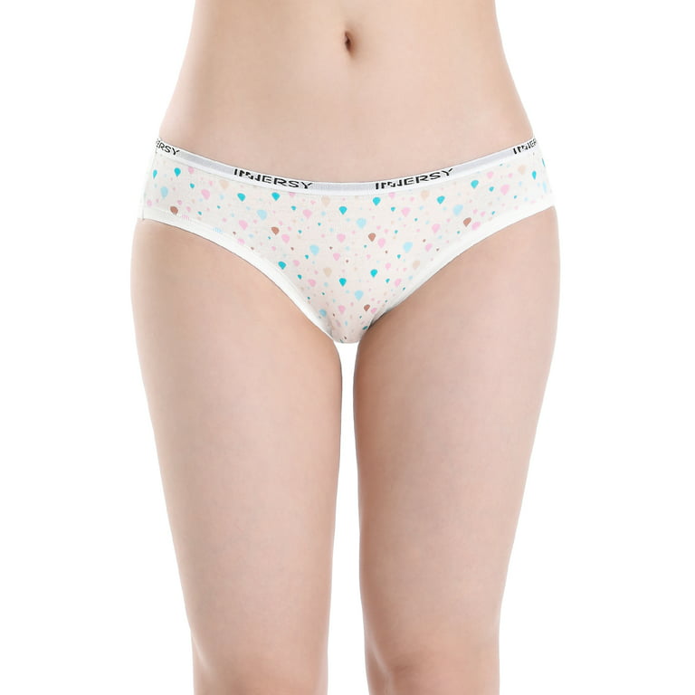 INNERSY Teen Girls Underwear Cotton Bikini Panties Briefs Pack of 5 (S,  Light Colors) 