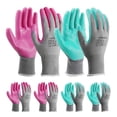 thumbnail image 3 of HAUSHOF 6 Pairs Garden Gloves for Women, Nitrile Coated Working Gloves, for Gardening, Restoration Work, Pink & Green, M, 3 of 10