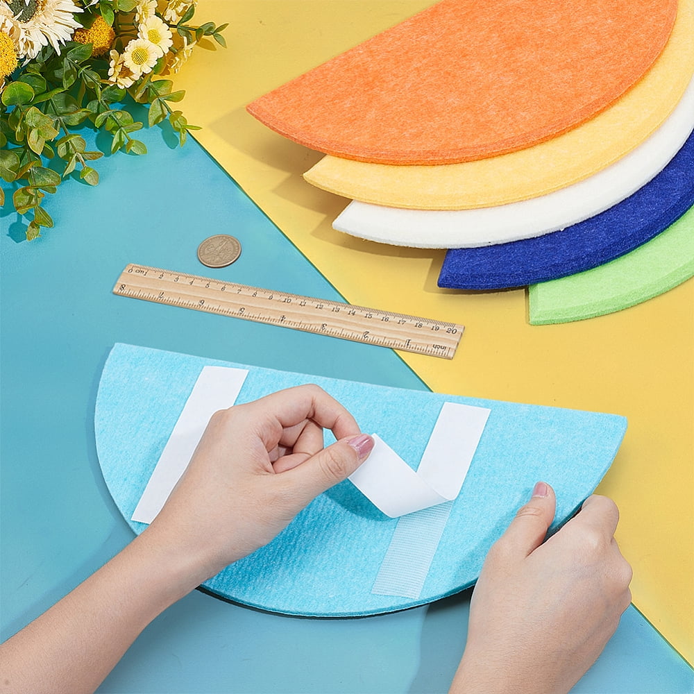 18Pcs 6 Colors Felt Board Wall Decorations Half Round Mixed Color 150x300x9.5mm DIY