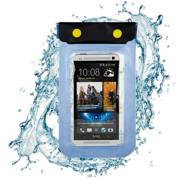 Crystal Clear Waterproof Phone Case - Touch Access, Photos & Videos (Up to7" Phones) - Neck Strap & Lanyard