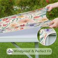thumbnail image 6 of Pioneer Flower Floral Print Pattern Square Fitted Tablecloth with Elastic Edge,Square Table Cover,Washable Elastic Table Cover for Home Kitchen Party Decor 34"x34", 6 of 6