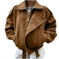 thumbnail image 2 of Womens Coats Zipper Pocket Long Sleeved Hooded Stand Up Collar Casual Jacket,Coats for Women Brown S, 2 of 6