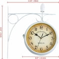thumbnail image 3 of Horloge Rétro, Horloge Murale à Double Cadran avec Support de Pendule Double Face pour Intérieur et Extérieur Maison Jardin Cuisine Cour Salon (Blanc), 3 of 5
